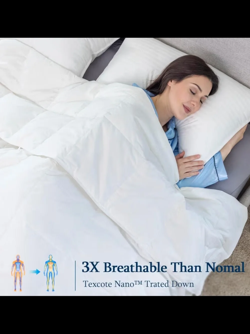 White Feather Down Comforter King Size Extra Light Weight, Noiseless, Extra Soft